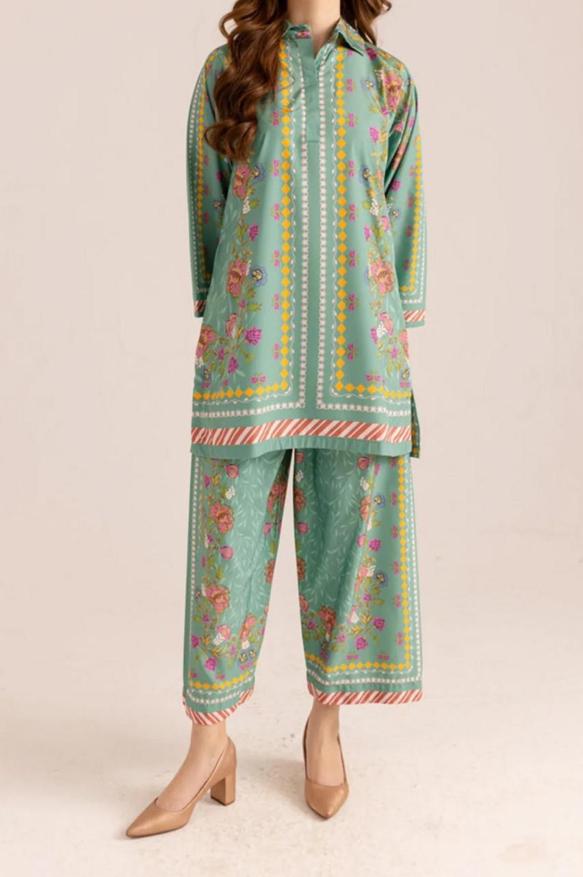 Stitched 2 Piece Printed Shirt and Trouser