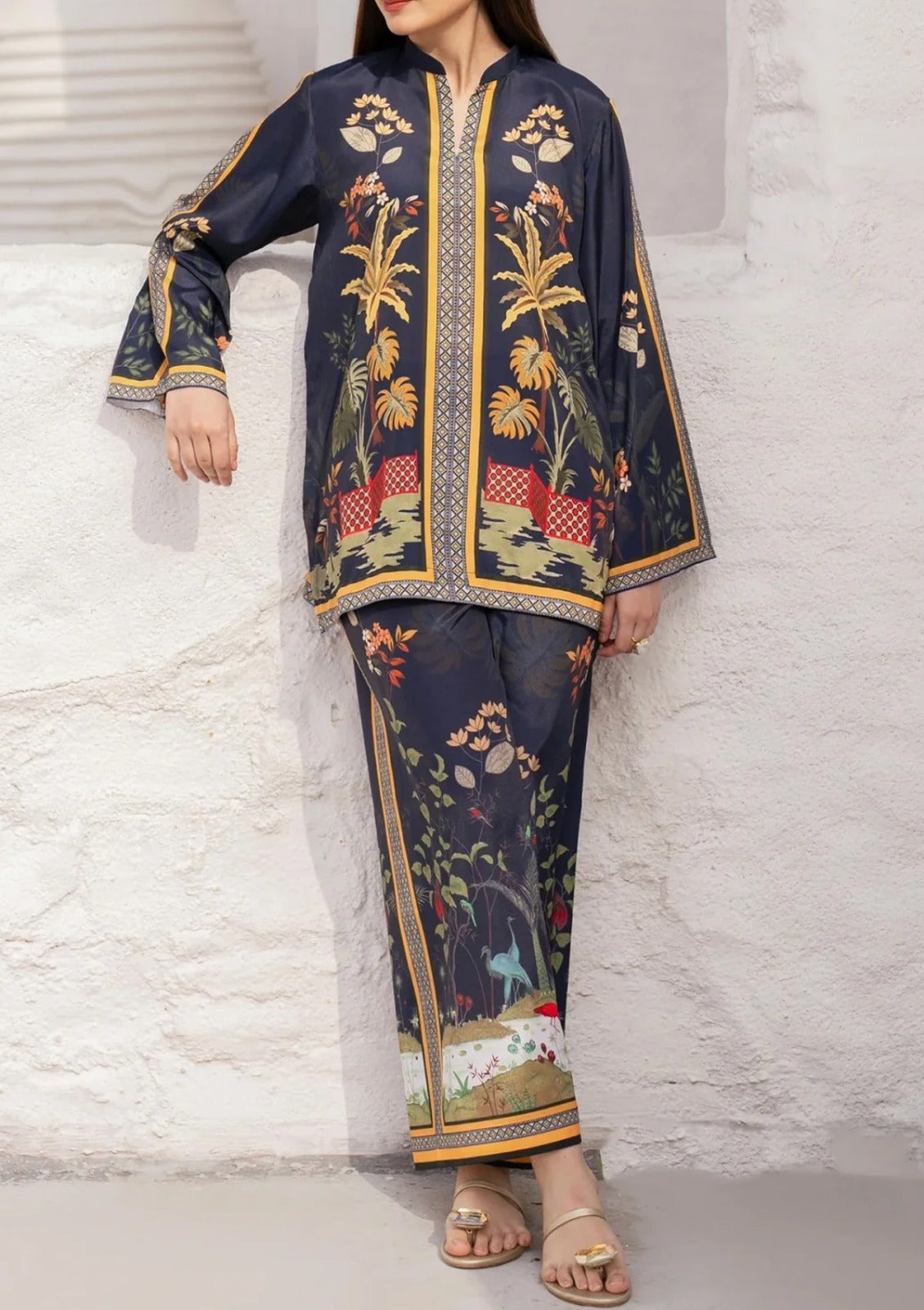 Stitched 2 Piece Printed Shirt and Trouser
