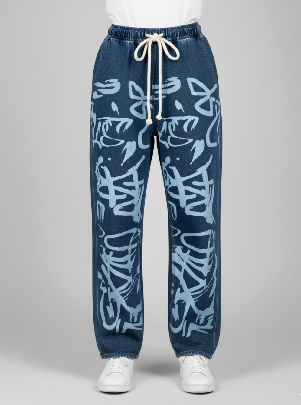 Printed Baggy Style Denim Jeans for women