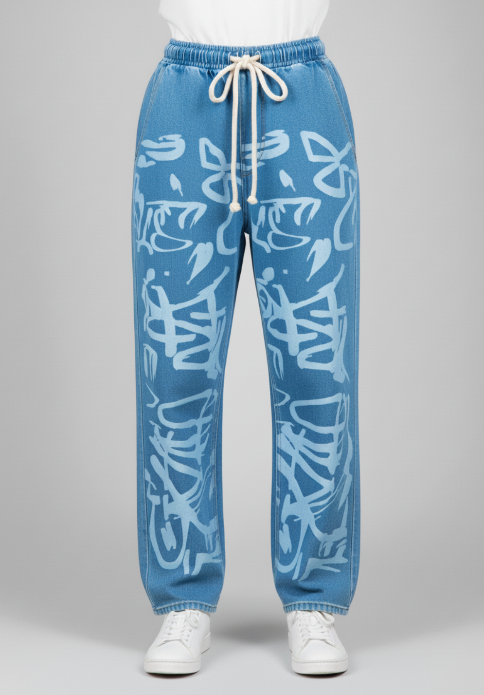 Printed Baggy Style Denim Jeans for women