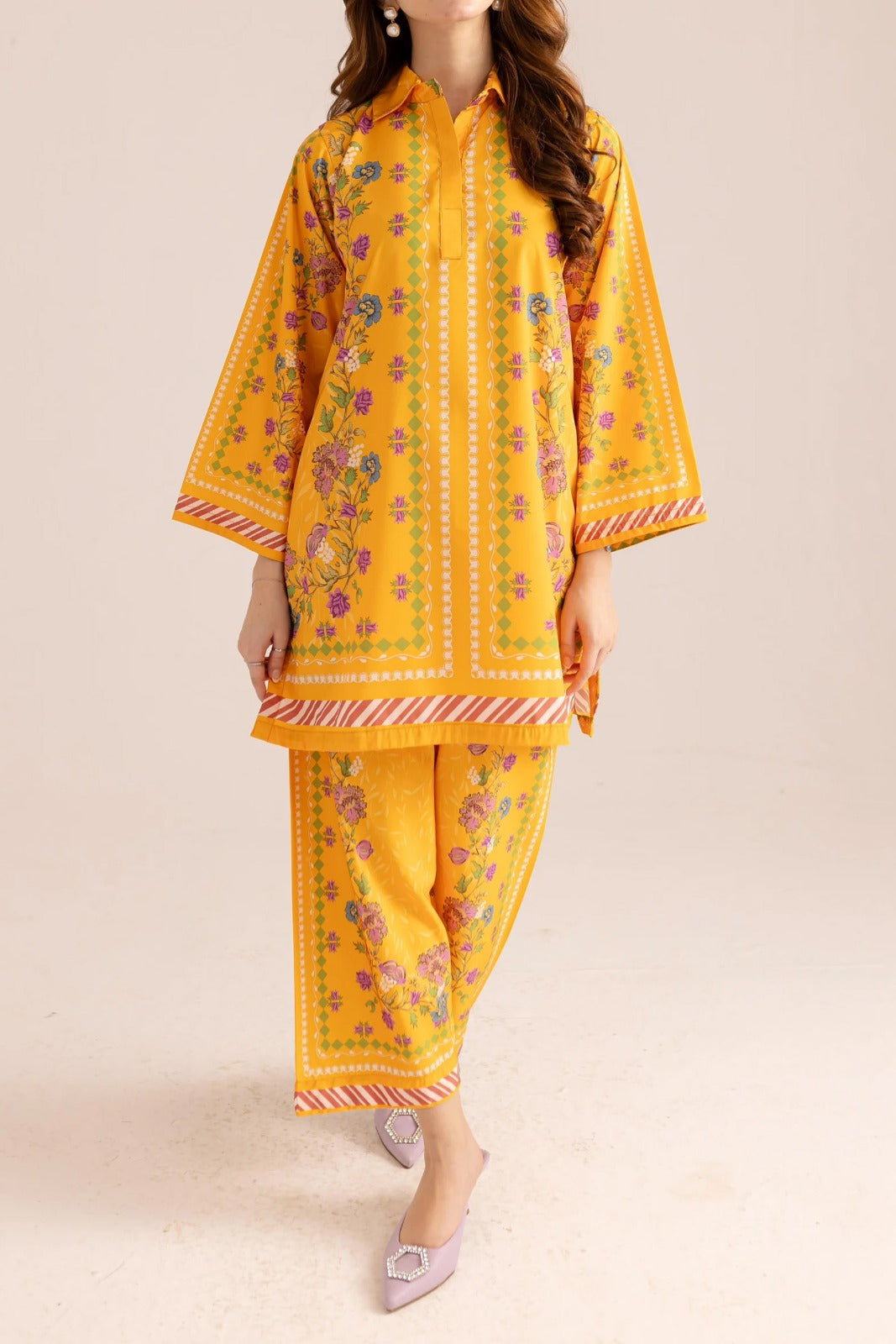 Stitched 2 Piece Printed Shirt and Trouser