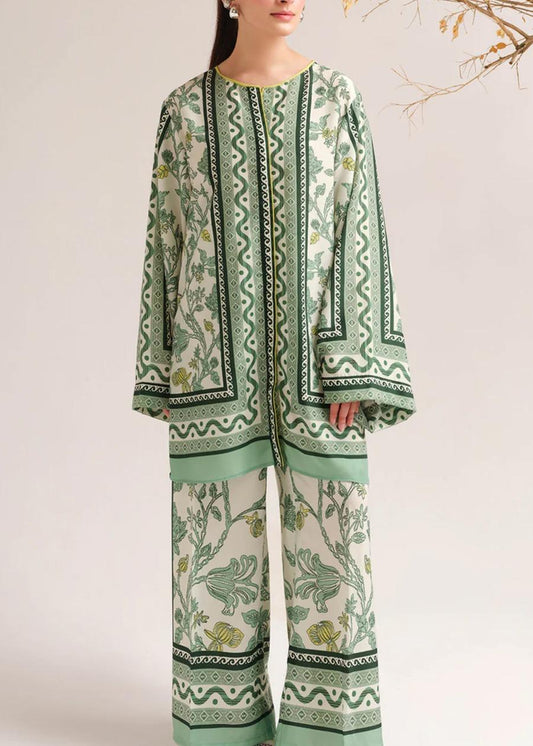 Stitched 2 piece printed shirt and trouse