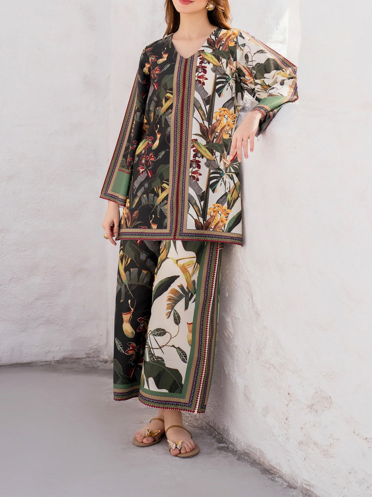 Stitched 2 Piece Printed Shirt and Trouser