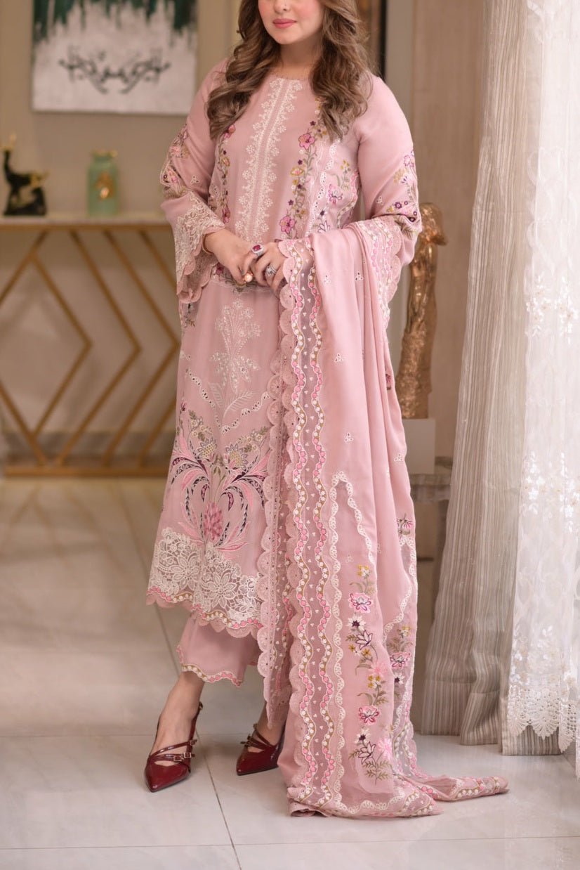 Unstitched Luxury Embroidered Lawn suit